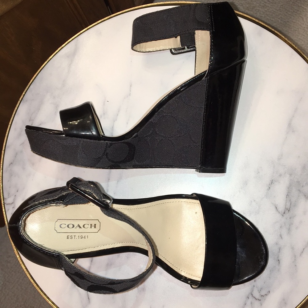 COACH patent leather wedges - Picture 2 of 13